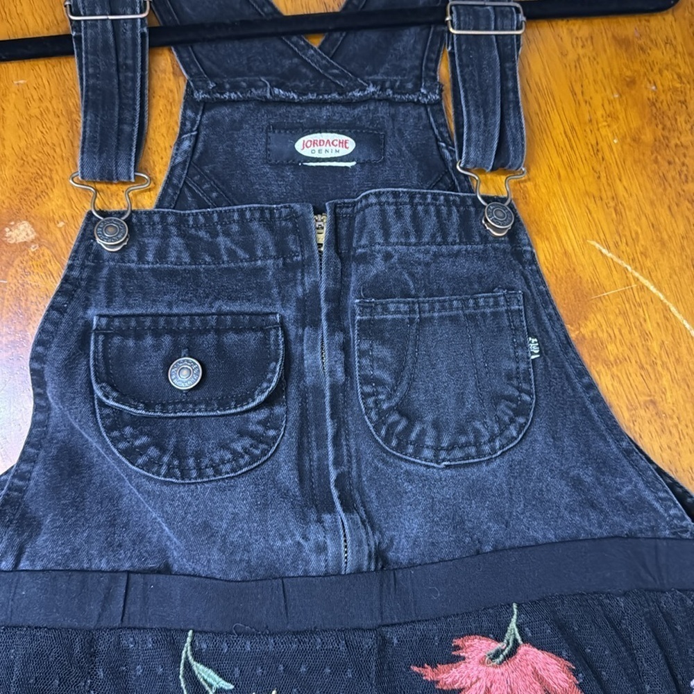 Gothic Jordache jumper with fishnet embroidered skirt retro size medium - Picture 3 of 8